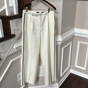 Crew collection tuxedo crème pants sz 6 wide leg. Fully lined.